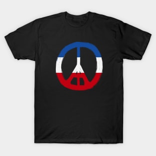 Paris Peace Pray for Paris France French Flag Eiffel Tower T-Shirt